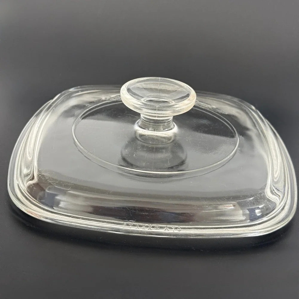 Vintage Pyrex 50 Square Glass Replacement Lid Clear Casserole Dish Cover